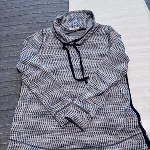 Talbots Navy and Gray Patterned Hoodie size MP